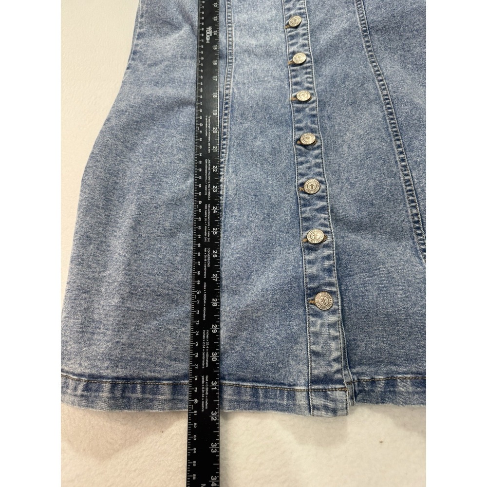Frye Denim Dress Sz M Womens Summer Boho Preppy Festival Mini - Picture 6 of 7